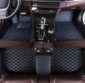 Customize Car Floor Mats for 99% Sedan SUV Sports Car All Weather Leather Full Coverage Waterproof Non-Slip Vehicle Lining Pads (Black Blue)