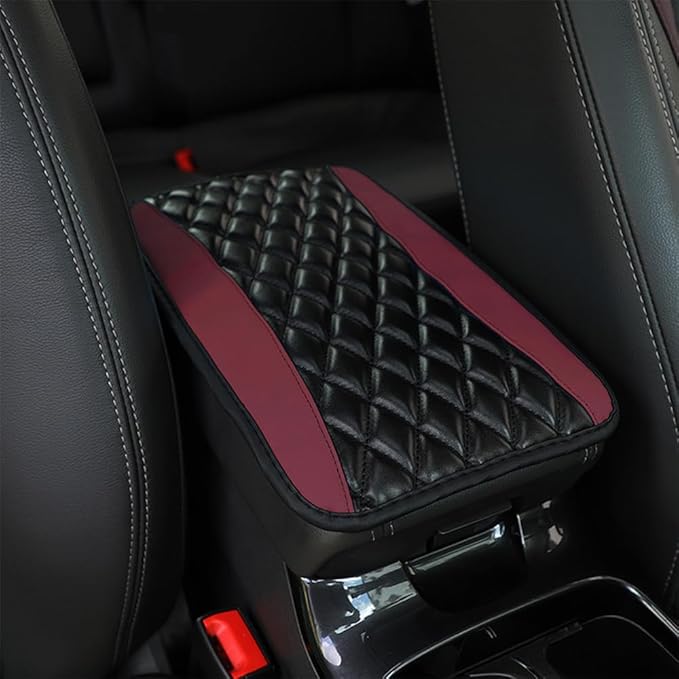 Leather Car Armrest Box Pad for Corvette C8 Stingray/C8 Coupé/C8 Z06/C8.R/C8 LT2 LT6 2019-2023 Waterproof Armrest Center Console Protector Cover Universal Arm Rest Cushion,Winerd