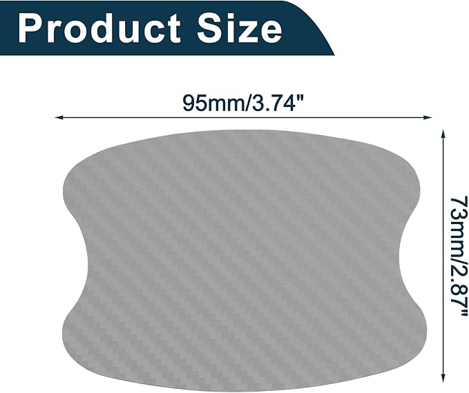 Car Magnet Car Door Handle Scratch Protector 73x95mm Anti-Scratches| Door Handle Protective Film Carbon Fiber Silver Tone 4 Pcs
