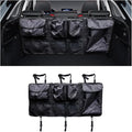 Back Seat Trunk Organizer, Large Capacity Hanging Storage Organizer with Adjustable Straps, Waterproof Cargo Storage Bag with Pockets, Car Interior Accessories for Car, Truck, SUV (Black)
