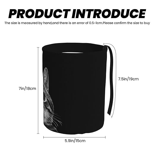 Funny Cat Black Car Trash Can Garbage Cans Foldable,Cute Hanging Car Organizer and Storage Bag Leak Proof, Auto Back Seat Trash Bin Universal for Truck, SUV, Outdoor Travel