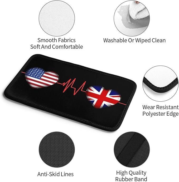 Car Armrest Cover America and Britain British Flag Be of one Mind Armrest Seat Handrail Box Cover Auto Center Console Pad Cushion Universal Decoration Protector Accessories