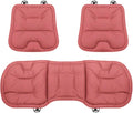Bzxpk Skin-Friendly & Dirt-Repellent Leather Car Seat Cushion, Non-Slip PU Leather Seat Cover for Car, Office Chair & Travel, Breathable Comfort Cushion (Red, Three-Piece Set)