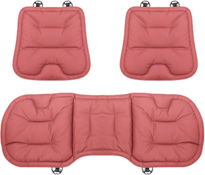 Bzxpk Skin-Friendly & Dirt-Repellent Leather Car Seat Cushion, Non-Slip PU Leather Seat Cover for Car, Office Chair & Travel, Breathable Comfort Cushion (Red, Three-Piece Set)