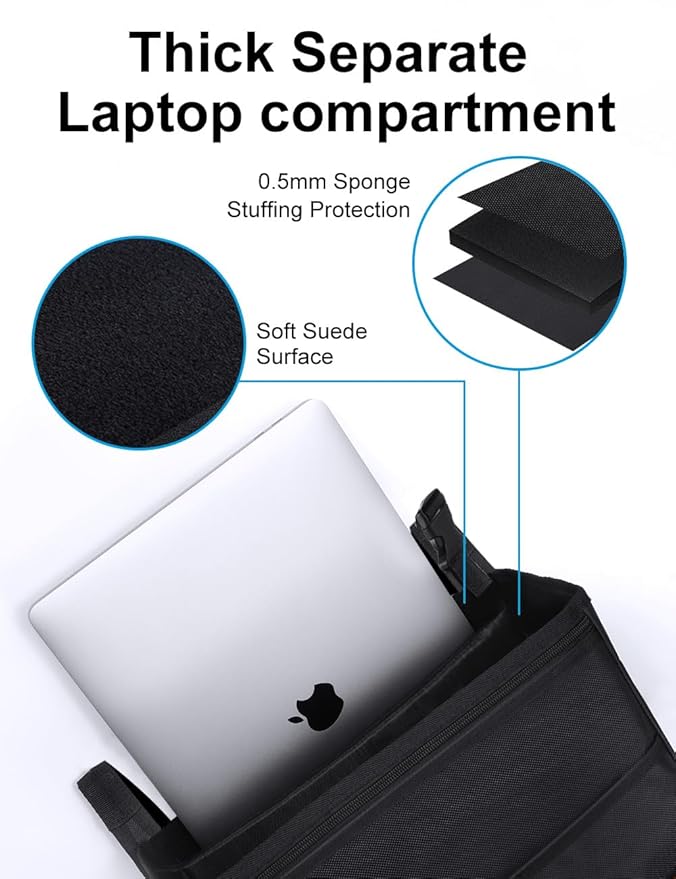 Smof Car Organizer for Front Seat - Hanging Car Seat Storage Organizer for Office/Kids/Truck,Multiple Pockets Car Seat Organizer with Separately Pokect for Laptop, Cup Holde & Travel Accessories