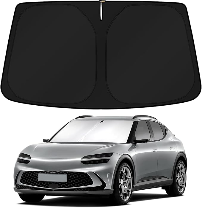 KUST Windshield Sun Shade for 2023-2024 2025 2026 Genesis GV60 SUV Accessories Custom Fit Sunshade Sun Visor Protector Foldable Blocks UV Rays Keep Your Car Cooler