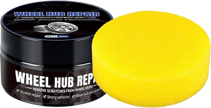 Car Wheel Cleaner - 80g Dust Removal Agent, Sponge Tool, Hub Polishing Gel, Scratch Protection Formula, Shine Restorer | Effective Cleaning Agent for Repair Maintenance Auto Detailing DIY Enthusiasts
