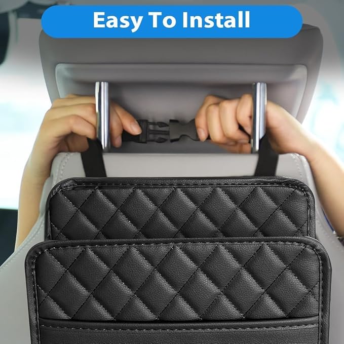 Car Seat Organizer for Toyota Corolla 2020-2026, Backseat Storage Bag PU Leather Hanging Holder Waterproof Travel Accessories