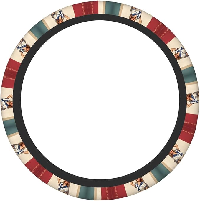 Pin Up Nurse Universal Fit Steering Wheel Cover for Car, Truck, and SUV, Durable Steering Wheel Protection