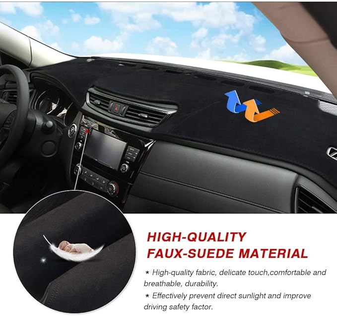 CARTIST Dashboard Cover Mat for 2014-2018 2019 2020 Nissan Rogue Accessories Dash Cover Suede Dash Mat Sunshade Glare UV Rays Protector