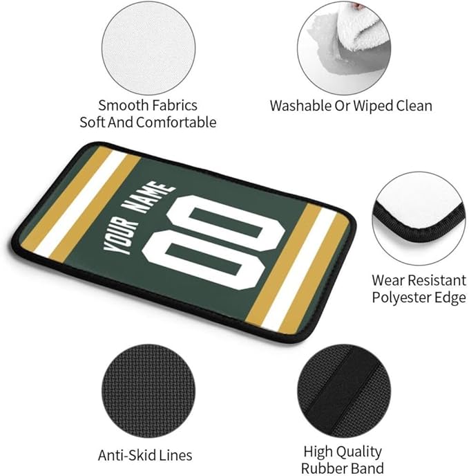 Custom Car Armrest Cover,Add Personalized Name and Number As Gifts for Loyal Football Fans,American Football Auto Center Console Pad Car handrail Box Cushion,Fit for Most Car Seat Box Cover Protector