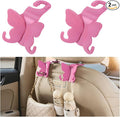 2PCS Car Seat Headrest Hook, Cute Butterfly Backseat Storage Hanger Organizer for Purse Handbag Umbrella, Auto Interior Seat Back Hook Holder Decor, Universal for SUV Truck Van (Rose Red)