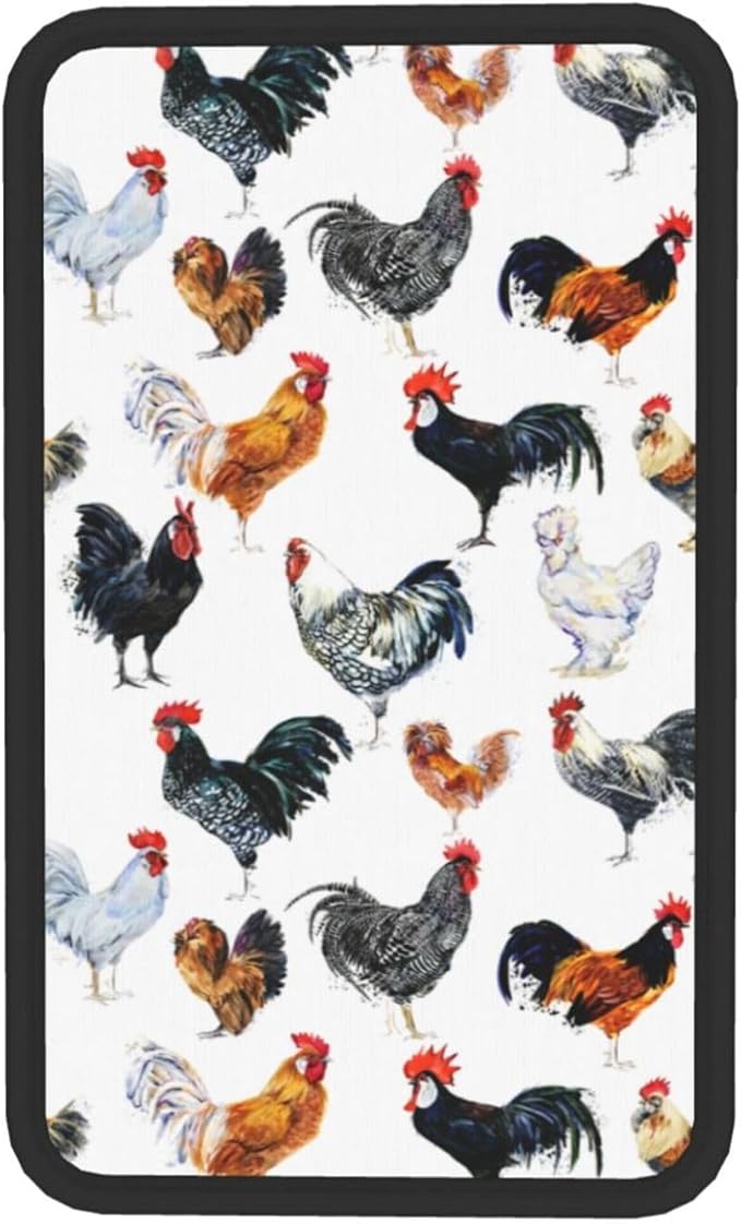 Vintage Chicken Farm Rooster Hen Car Center Console Cover Car Armrest Cushion Waterproof Middle Console Cover Car Arm Rest Cover Pad Comfortable Car Accessories Interior for SUV Sedan Truck