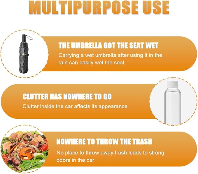 Car Umbrella Storage Bucket, Waterproof & Leakproof Auto Front & Back Seat Door Umbrella Storage Hanging Holder, Portable Vehicle Center Console Armrest Trash Can for Home, Office(Plastic)