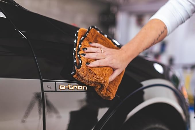 The Rag Company - The Wolf Pack - Premium Ultra-Soft Microfiber Detailing Towels; Buttersoft Suede Edge; Perfect for Buffing and Final Wipedowns; 480GSM, 16in x 16in, Mixed Earth Tone Colors (3-Pack)