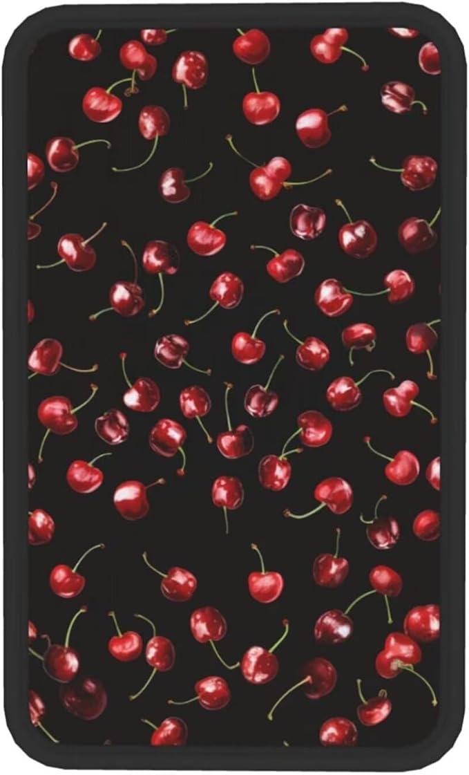 Cute Cherry Pattern Car Center Console Cover Red Fruit Car Armrest Cover Arm Rest Cover Universal Car Arm Rest Cover Black Car Interior Accessories Protector for Most Vehicle SUV Truck Vans