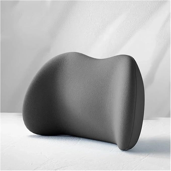 Memory Foam Car Neck Pillow & Waist Cushion - Soft fit for Seat Headrest & Lumbar Support for Comfort(Hb-Black Waist 1PC)