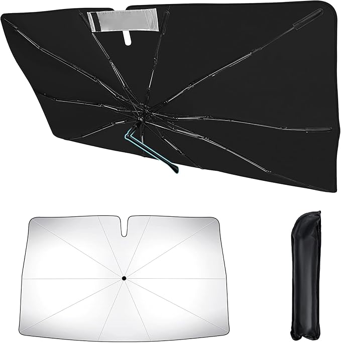 [2025 Upgrade] Rilsen Windshield Sun Shade Umbrella for Nissan Altima Sedan 2013 2014 2015 2016 2017 2018 Front Car Window Shades Double Thickened Foldable Sunshades Keep Cool and Protect Interior