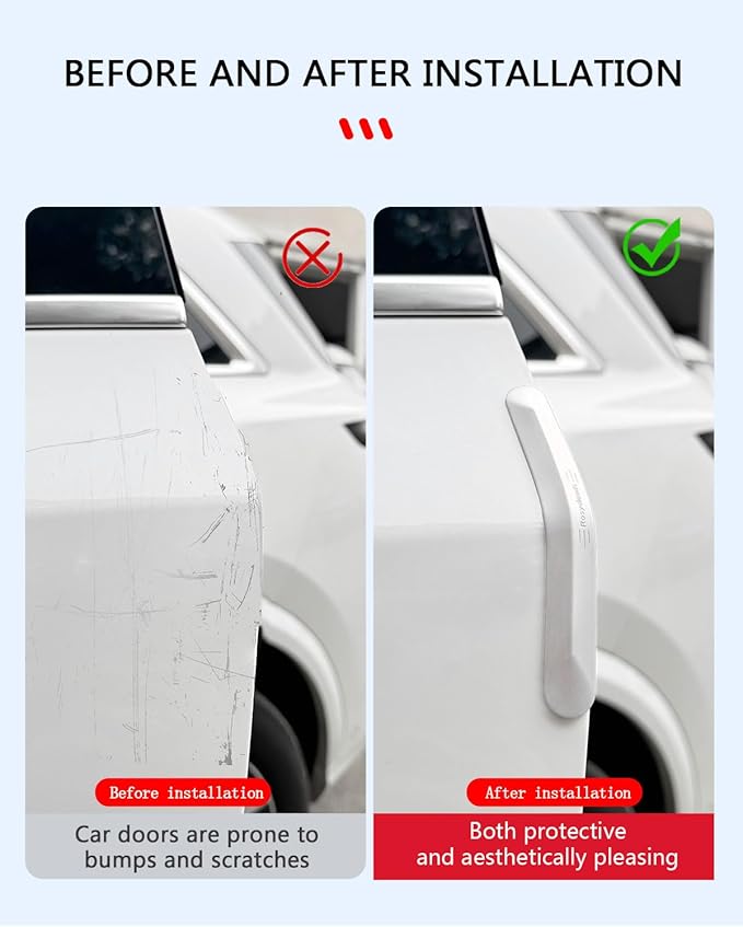 muekzu Silicone Car Door Edge Guard Trim Molding Crash Scratch Protector Scratch Guard for Car,Sedans,Truck,SUV 4PCS(White)