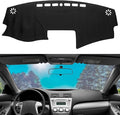Dashboard Dash Mat Cover Leather Dashboard Pad Sun Protection Anti-Vertigo Mat Blanket Compatible for 2007-2011 Toyota Camry(Black)