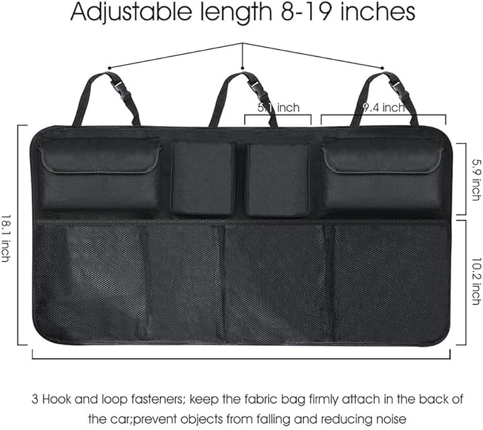 Car Trunk Organizer for Subaru Forester 2019 2020 2021 2022 2023 2024, Super Capacity Car Back Seat Hanging Storage Bag Waterproof Durable Foldable Interior Accessories