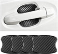 4PCS Carbon Fiber Car Door Handle Cup Protector, 3D Anti-Scratch Vehicle Door Handle Bowl Protective Sticker, Waterproof Automotive Paint Guard Film, Universal for SUV RV Truck (3.93 x 2.95'')