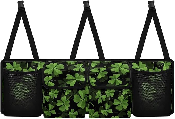 Green Leaf Car Trunk Organizer for SUV Organizer Trunk Storage Organizer, St. Patrick's Day Decorations Trunk Storage Organizer, It Easy to Find Things, Frees Trunk Floor, Space-Saving