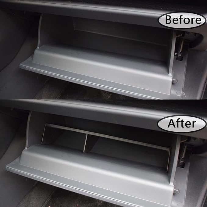 TACORBO Glove Box Organizer Compatible with RAV4 2025 2024 2023 2022 2021 2020 2019 Accessories, Insert Glove Compartment Dividers Black ABS Materials – Not for Large Glove Box Versions