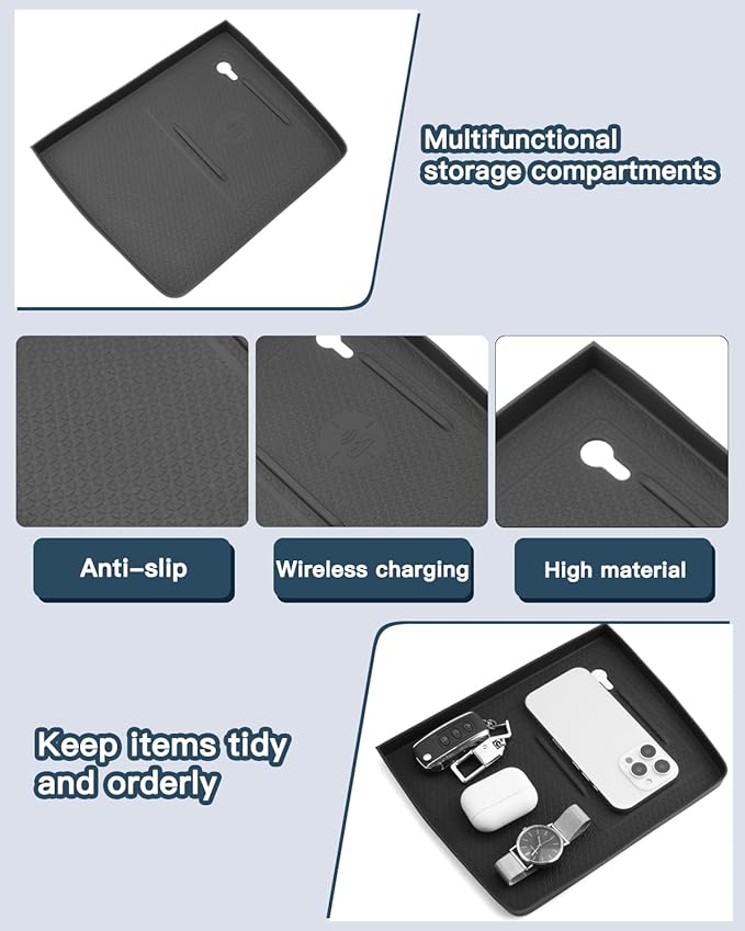 2026 Passport Wireless Charging Silicone Pad for Honda Passport 2026 Accessories Central Anti-Slip Wireless Charging Mat Compatible with 2026 Honda Passport RTL/TrailSport/TrailSport Elite