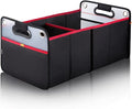 Car Trunk Organizer, Collapsible Auto Trunk Organizer Storage, Portable Grocery Cargo Container with Two Large Compartments for SUV, Vehicle, Truck, Home and Office