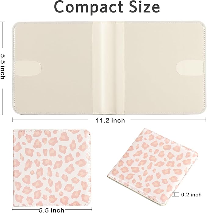 CoBak Car Registration and Insurance Holder - Small and Lightweight Vehicle Glove Box Car Organizer, Auto Truck Comparment Accessories Case for Essential Document, Driver License (Pink Leopard)