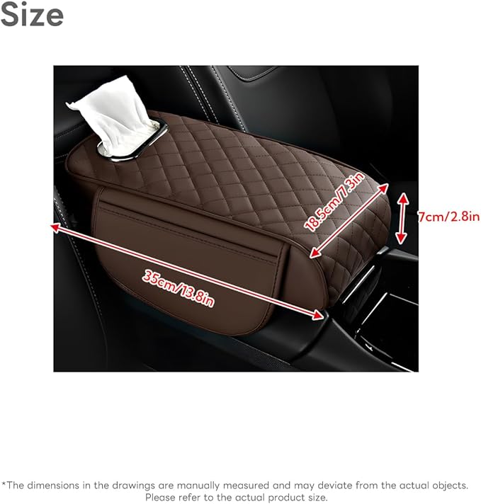 Civenhhd Car Armrest Pad, Universal Armrest Cushion Pad, Leather Armrest Box Pad