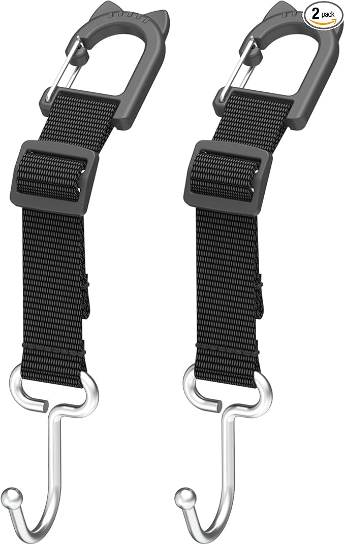 QUIDAOSO Headrest Hooks for Car, Heavy Duty Metal Utility Seat Hooks, Car Gifts, Car Accessory Organizer, 2-Pack