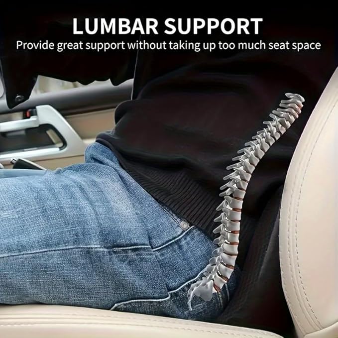 Mautoply Memory Foam Car Seat Cushion for Back Pain Relief - Lumbar Support Pillow for Driving, Office & Car Ergonomic Wedge Cushion for Short Drivers