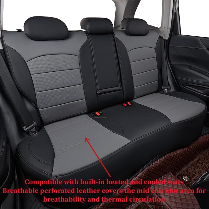 coverdream Custom Seat Covers Compatible with Select Subaru Legacy 2010 2011 2012 2013 2014 Models - Leatherette (Black/Gray,Full Set)