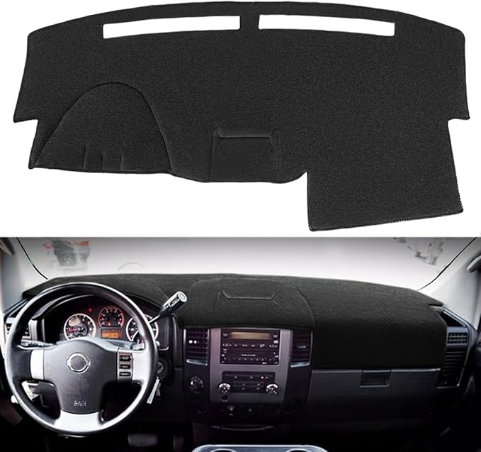 Yiz Dashboard Cover Dash Cover Mat Pad Carpet Custom Fit for Nissan Titan Armada Without Sensor w/o Navigation(Black) Y30