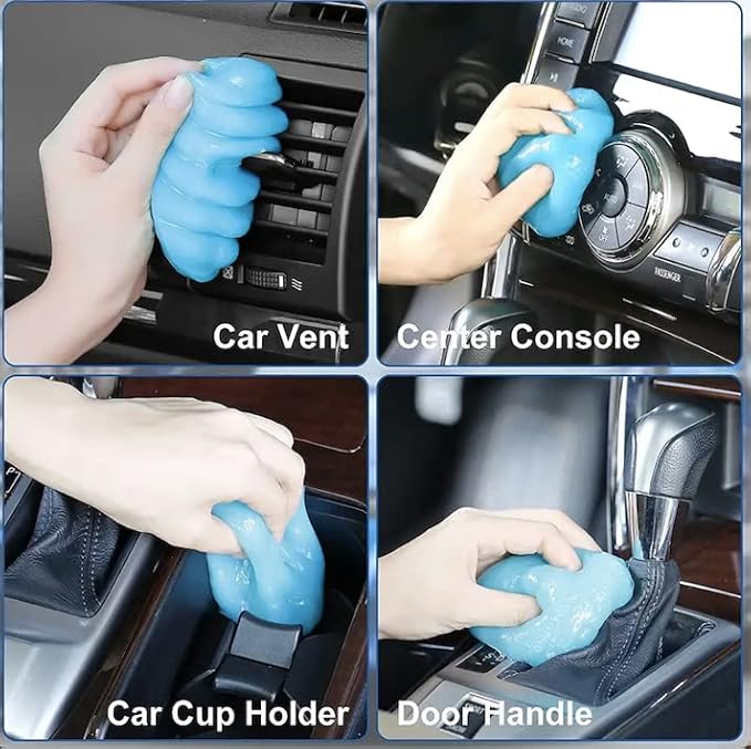 Cleaning Gel for Car, Car Cleaning kit for Detailing and Removing dust and Dirt from Automotive crevices, air Vents, and interiors. can be Used to Clean Keyboards, PCs, laptops, and Cameras.