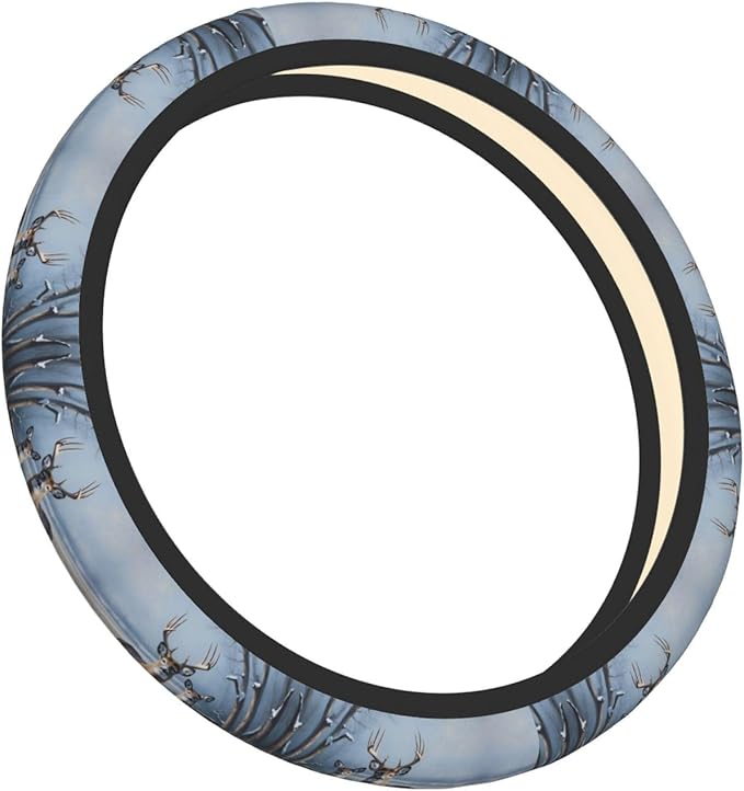 Whitetail Deer Universal Fit Steering Wheel Cover for Car, Truck, and SUV, Durable Steering Wheel Protection