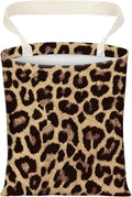 AXZOPDE Cute Car Trash Can, Hanging Canvas Car Back Seat Organizer and Storage Bag, Funny Car Trash Bag for Travelling, Outdoor Luxury Brown Leopard