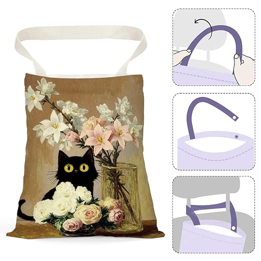Pykfrhh Black Cat Car Trash Bag, Car Trash Bag Hanging, Vintage Waterproof Cars Back Seat Hanging Organizer and Storage Trash Bags for Vehicle Travelling Camping