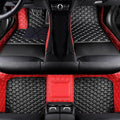 Custom Fit Car Floor Mats by SARAHS - Waterproof PU Leather Full Coverage for Most Cars, SUVs, and Trucks - Automotive Liners to Protect Vehicle Interior Floor Accessories (Black Red 2)