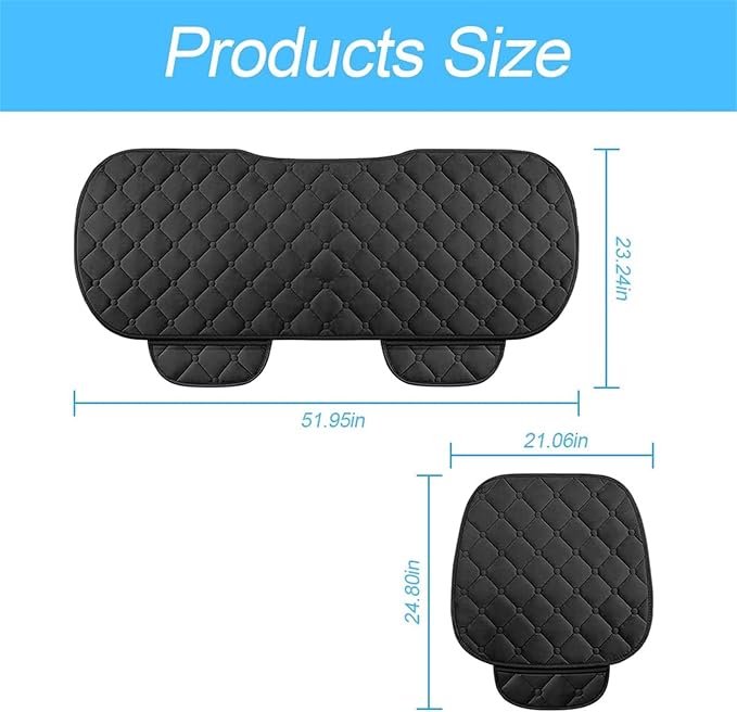 Plush Car Seat Covers Full Set for Sedan, SUV, Truck - Universal Soft Fuzzy Front and Rear Seat Cushion Protectors | Non-Slip, Warm, Machine Washable (Beige, 3-Piece)