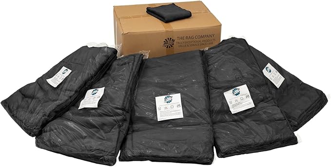 The Rag Company - Car Wash Microfiber Towel - Professional Detailing & Drying Towels, Lint-Free, Streak-Free, 320gsm, 16x27in, Midnight (Wholesale Case of 125)
