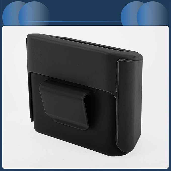 Car Trash Can Car Door 6.3" Length 2.8" Width 5.5" Height Auto Trash Bin Plastic Black Hanging