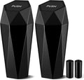 JUSTTOP Car Trash Can with Lid, Diamond Design Small Automatic Portable Trash Can, Easy to Clean, Used in Car Home Office Interior Accessories, 2PCS (Black)