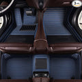 KaiLaiCarCustom Automotive Car Floor Mats for 99.99% Sedan SUV Sports Car Men Women Protection Full Coverage Pads Anti-Slip Leather Floor Lining (Blue Strip, B- Long Stripes)