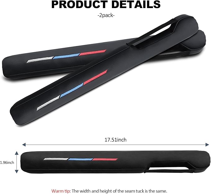 Nosxxus Sports Style Leather Car Seat Gap Filler Spacer Universal Seat Gap Filler Plug Compatible with BMWSeries M1 M3 M5 X1 X5 X6 Z4 3 5 7 Series Console Stop Things from Dropping