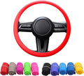 Cool Non-Slip Silicone Steering Wheel Protector, Steering Wheel Protective Cover, Non-Slip Steering Wheel Cover, Soft Silicone Steering Wheel Cover (Red)