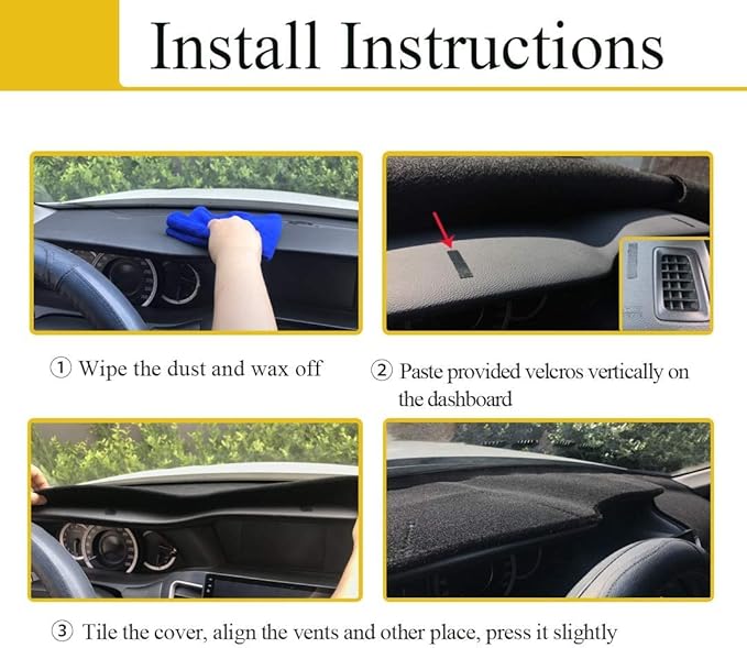 Dash Cover Mat Custom Fit for Toyota Sienna 2015-2020, Dashboard Cover Pad Carpet Protector (Black) F151