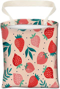 ABUIFDK Car Trash Can, Cute Hanging Organizer and Storage Bag, Trash Bin for Vehicle, Travelling, Camping - Pink Strawberry